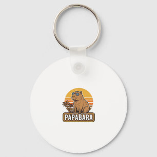 Llavero PAPABARA Diseño vectorial de papá capibara retro_1