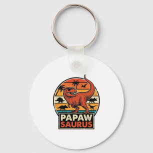 Llavero Papawsaurus Diseño Vectorial Retro Dinosaurio Atar