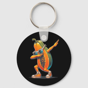 Llavero Papaya Dab Bailando Fruta Papaya Dabbing Con Sol