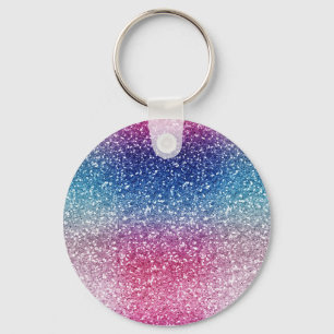 Llavero Papel de regalo con brillo rosa azul ombre