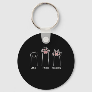 Llavero Papel de rock tira de juego de pata gato Mascota E