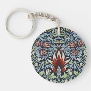 Llavero Papel pintado floral Morris Navy Blue Snakeshead