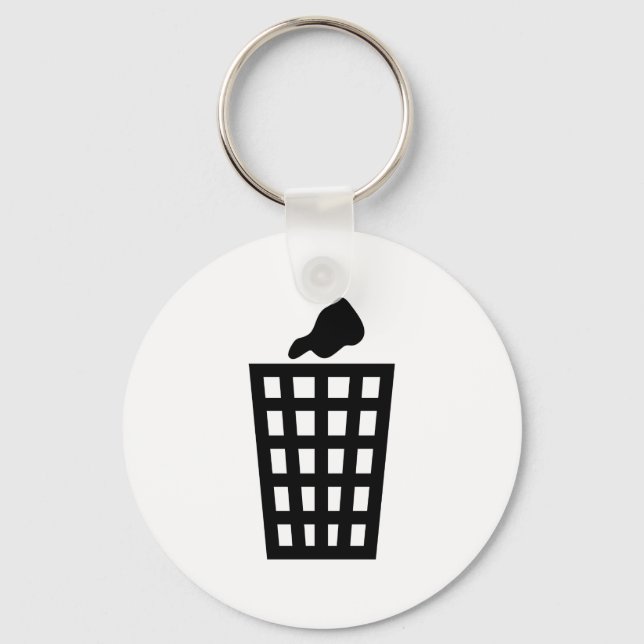 Llavero Papelera de desechos negros (Anverso)
