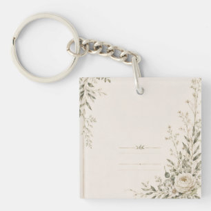 Llavero Papelería de Boda con Encanto Botánico Natural