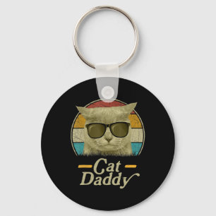 Llavero Papi del gato retro estilo de los años 80 Gato est