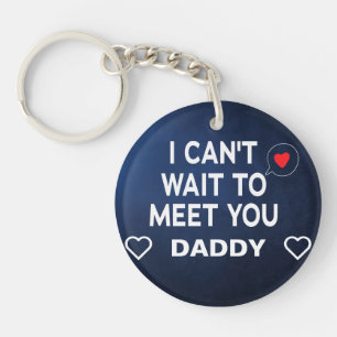 Llavero Papi del Sonograma del bebé azul personalizado