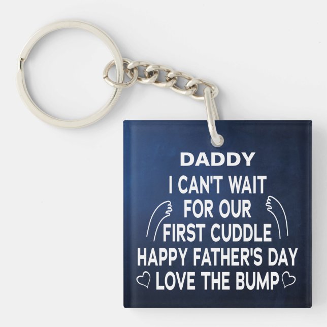 Llavero Papi esperado de Sonograma del bebé personalizado (Frente)