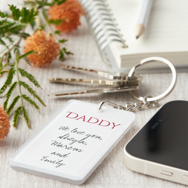 Llavero Papi te amamos Script Father's Day Keychain (Frente Derecha)