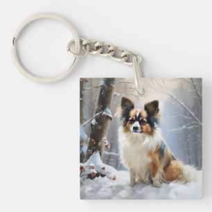 Llavero Papillon Deja que nieve Navidad