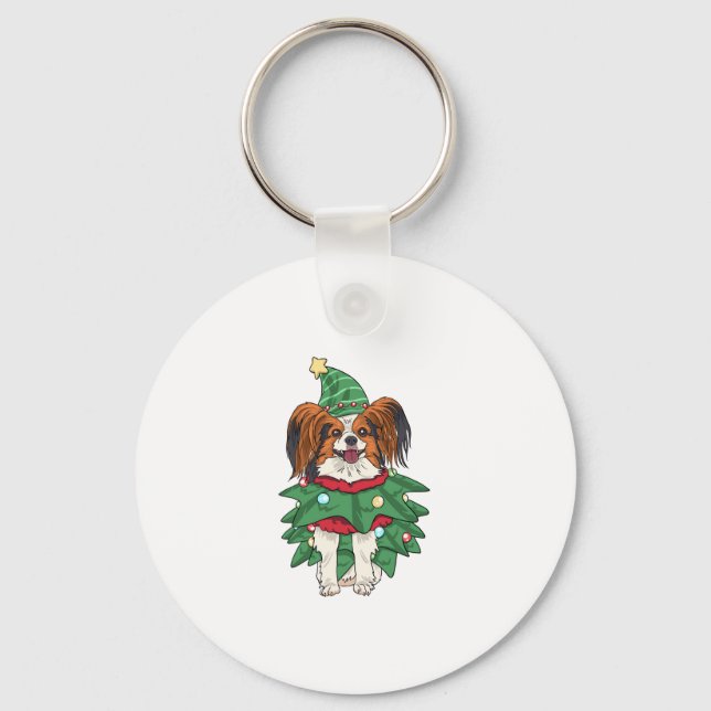 Llavero Papillon Dog Navidades Camisas navideñas Papill Ma (Anverso)