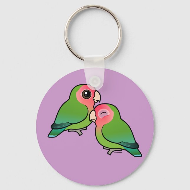 Llavero Par Adorable de Peach-face Lovebird (Anverso)