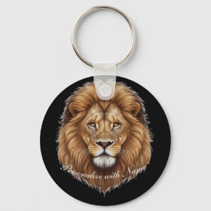 Llavero para él León Macho Majestuoso Salvaje Agre