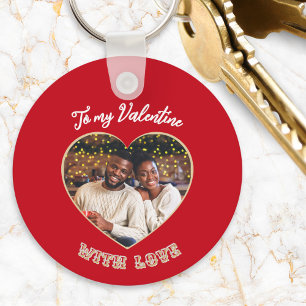 Llavero Para mi San Valentín Imagen y Mensaje Personalizad