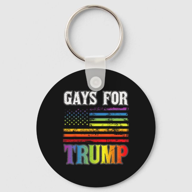 Llavero Para Trump Orgullo LGBT Gay Bandera Arcoiris Votac (Anverso)