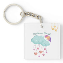 Paraguas coloridos con nubes cúpulas