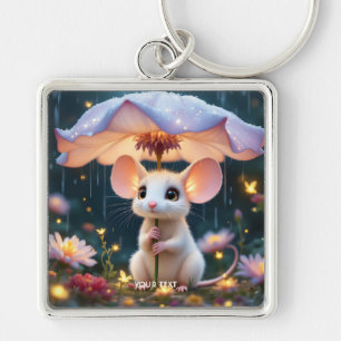 Llavero Paraguas de flor de ratón lindo Fantasy