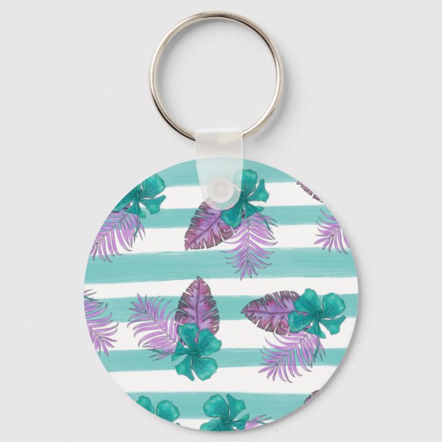 Llavero Paraguas floral tropical (Anverso)