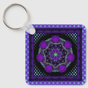 Llavero Paraguas morados y corazones.7 Keychain
