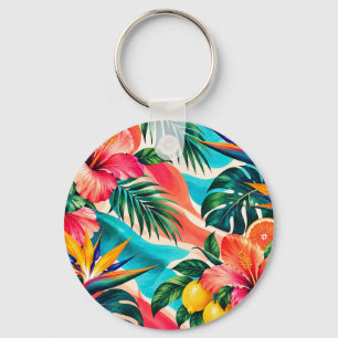 Llavero Paraíso Botánico de Hibisco Tropical Arte
