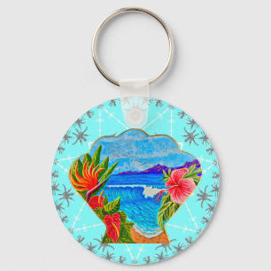 Llavero Paraíso hawaiano (azul)