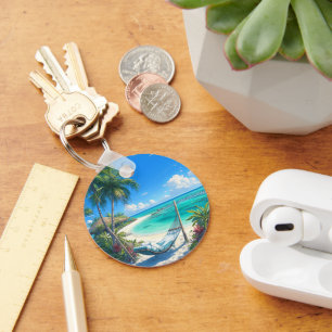 Llavero Paraíso oceánico - Oasis de playa tropical