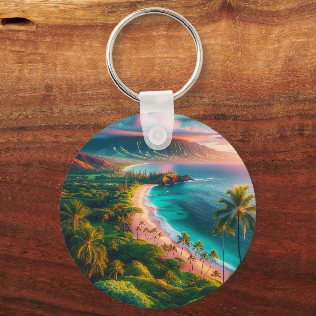 Llavero Paraíso tropical de la isla de Maui (Reverso )