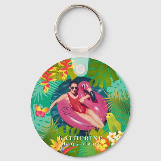 Llavero Paraíso tropical Keychain verde (Anverso)