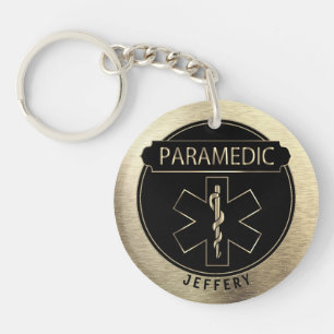 Llavero 🚑 paramédica - Negro y oro