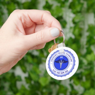 Llavero Paramédicos personalizados EMT Caduceus