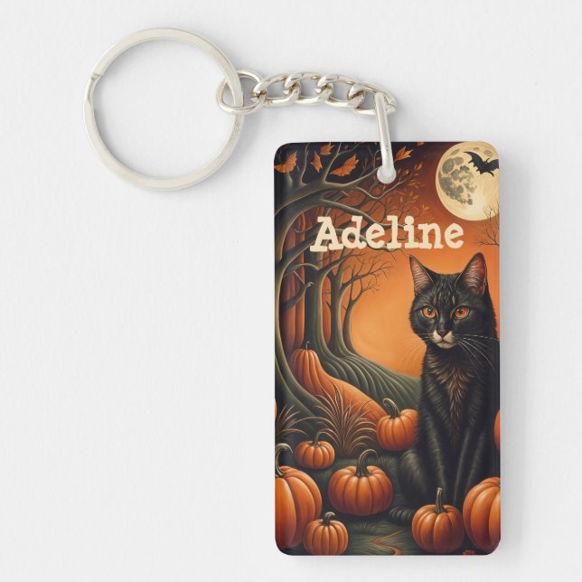 Llavero Parche de calabaza de luz solar Halloween personal (Frente)