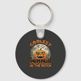 Llavero Parche de Calabaza más Cool de Halloween Gafas de 