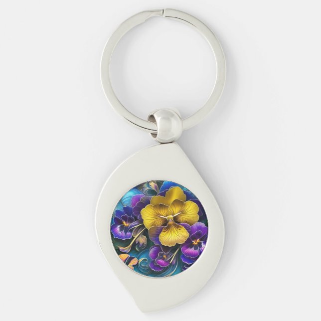 Llavero Parche Gold y Purple Pansy (Anverso)