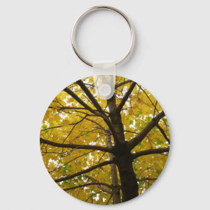 Llavero Pareja de Arces Amarillos Naturaleza de Otoño