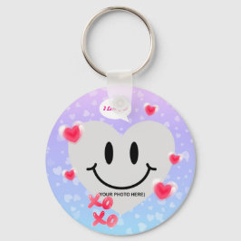 Llavero Pareja de Bblegum en globo de globo de cristal de 