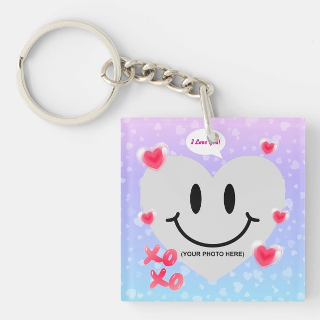 Llavero Pareja de Bblegum en globo de globo de cristal de  (Frente)