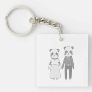 Llavero Pareja de Boda de Panda Adorable – Novia y Novio K