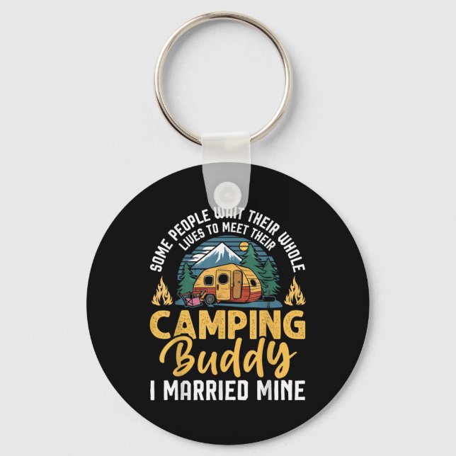 Llavero Pareja de campamento divertida de camping amantes (Anverso)