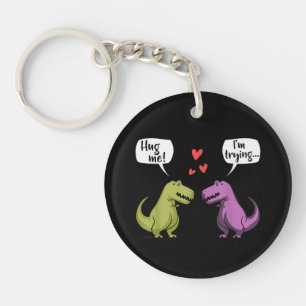 Llavero Pareja de dinosaurios T-Rex me abrazan Día de San