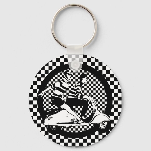 Llavero pareja de motocicletas de control de estilo retro (Anverso)