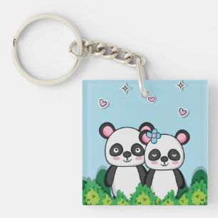 Llavero Pareja de Pandas