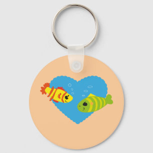 Llavero Pareja de peces lindos San Valentín Acuario Amor