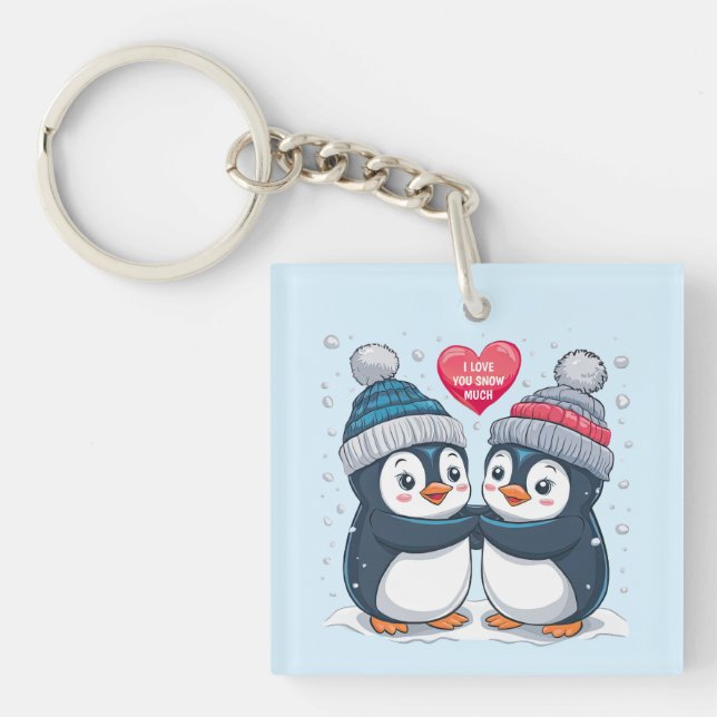 Llavero pareja de pingüinos (Frente)