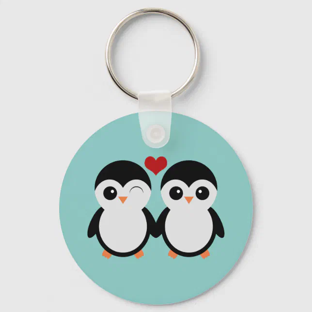 Llavero de pareja pingüino  Llaveros en acrilico, Llaveros personalizados, Llaveros  pareja