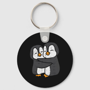 Llavero Pareja de pingüinos abraza a mujeres hombres Chica