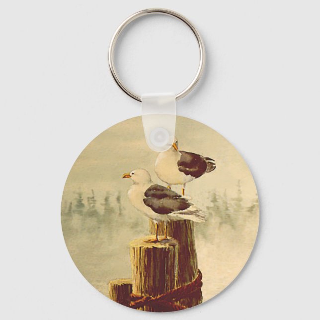 Llavero PAREJA DE SEAGULLS por SHARON SHARPE (Anverso)