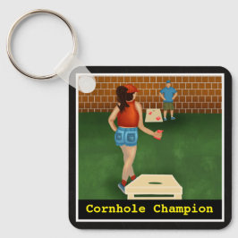 Llavero Pareja divertida jugando a un juego de agujero de