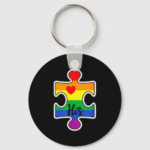 Llavero Pareja Orgullo Lgbt San Valentín Él Arcoíris Lluvi