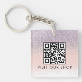Llavero Parejas Empresas Código QR Código Monogramado Purp