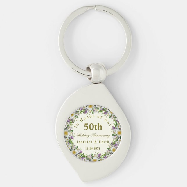 Llavero Parejas personalizadas 50° aniversario de Boda    (Anverso)