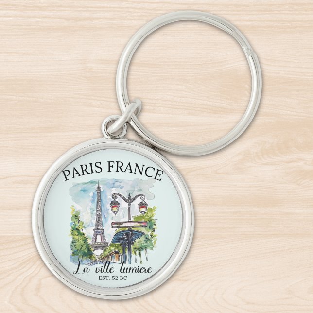 Llavero Paris City of Light Watercolor Scene (Subido por el creador)